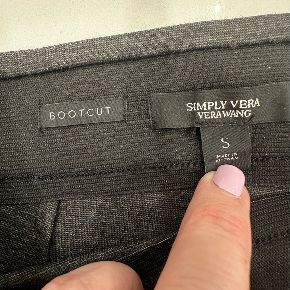 Simply Vera Vera Wang Charcoal Gray Slimming Ponte Bootcut Pants - Small - Picture 12 of 14
